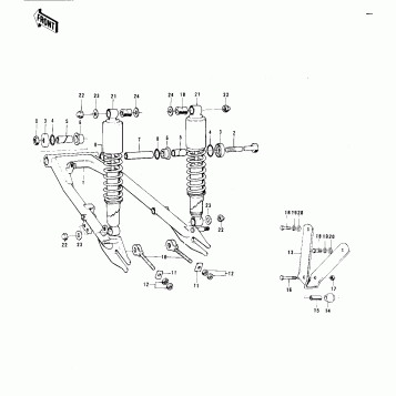 SWING ARM/SHOCK ABSORBERS ('73 F11M)