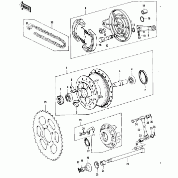 REAR HUB/BRAKE/CHAIN
