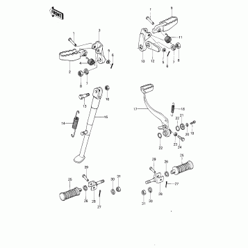 FOOTRESTS/STAND/BRAKE PEDAL