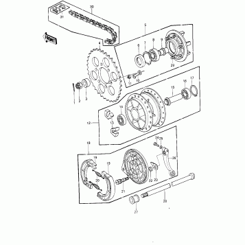 REAR HUB/BRAKE/CHAIN