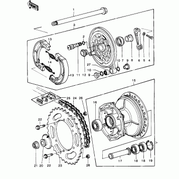 REAR HUB/BRAKE/CHAIN