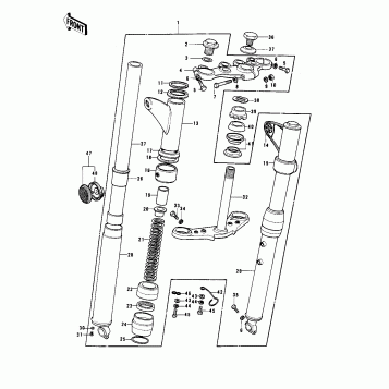 FRONT FORK (S1-C,KH250-A5)
