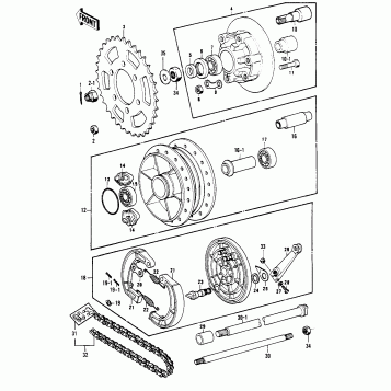 REAR HUB/BRAKE/CHAIN