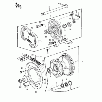 REAR HUB/BRAKE/CHAIN