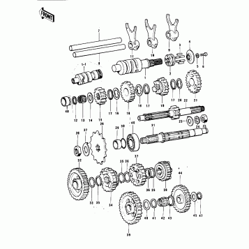 TRANSMISSION/CHANGE DRUM (74-76)