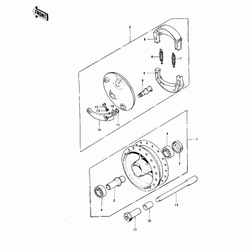 FRONT HUB/BRAKE (KX250)