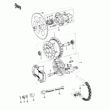 REAR HUB/BRAKE/CHAIN (KX250)
