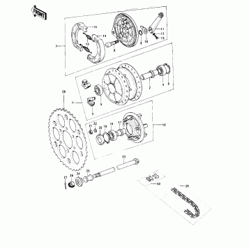 REAR HUB/BRAKE/CHAIN (KX250-A/A3)