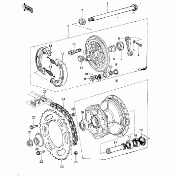 REAR HUB/BRAKE/CHAIN (78-79)