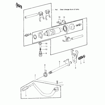 GEAR CHANGE MECHANISM ('80 D1)