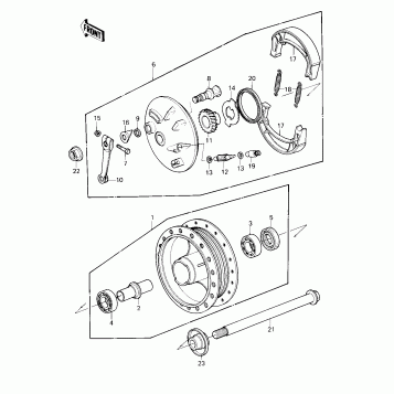 FRONT HUB/BRAKE ('80 D1)