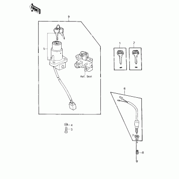IGNITION SWITCH/LOCK ('80 D1)