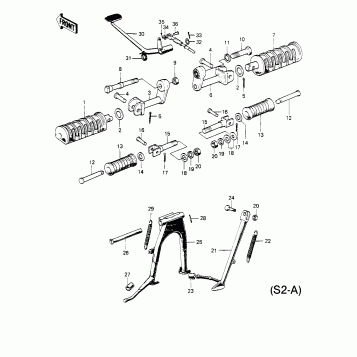 FOOTRESTS/STANDS/BRAKE PEDAL (S2-A)