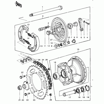 REAR HUB/BRAKE/CHAIN