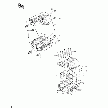 CRANKCASE ('74-'75 S3/S3-A)