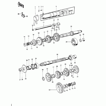 TRANSMISSION/CHANGE DRUM ('74-'75 S3/S3-