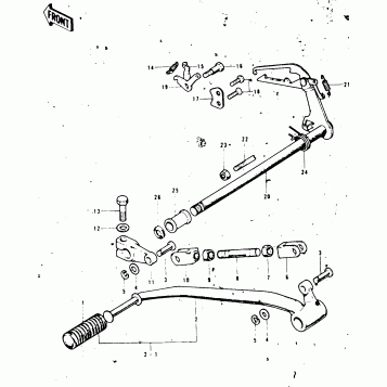 GEAR CHANGE MECHANISM ('74-'75 S3/S3-A)