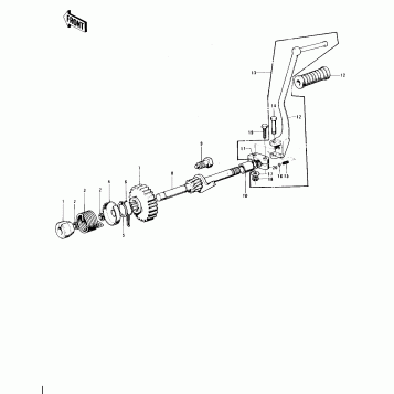 KICKSTARTER MECHANISM ('74-'75 S3/S3-A)