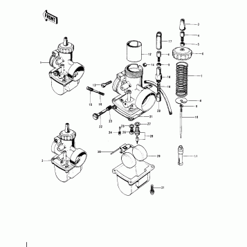 CARBURETORS ('74-'75 S3/S3-A)