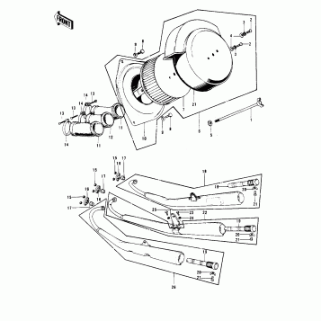 AIR CLEANER/MUFFLERS ('74-'75 S3/S3-A)