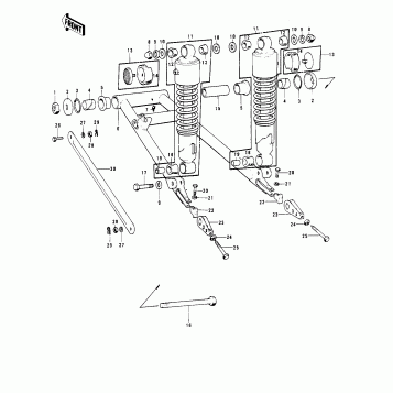 SWING ARM/SHOCK ABSORBERS ('74-'75 S3/S3
