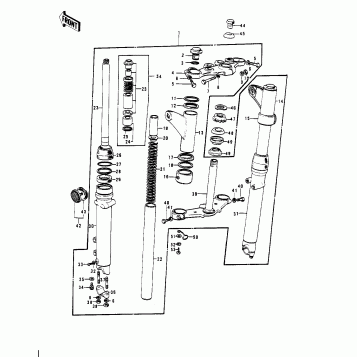 FRONT FORK ('74-'75 S3/S3-A)