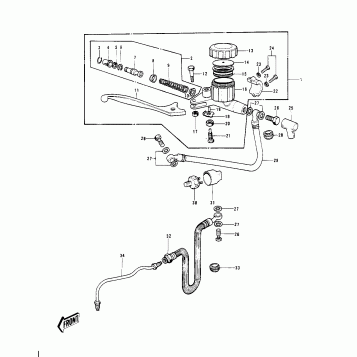 FRONT MASTER CYLINDER ('74-'75 S3/S3-A)