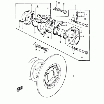 FRONT BRAKE ('74-'75 S3/S3-A)