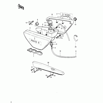 SIDE COVERS/OIL TANK/CHAIN COVER ('74-'7