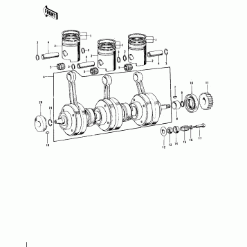 CRANKSHAFT/PISTONS ('76-'78 A3/A4/A5)