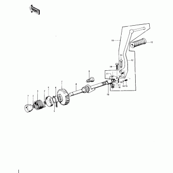 KICKSTARTER MECHANISM ('76-'78 A3/A4/A5)