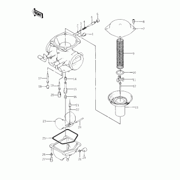 CARBURETOR PARTS (KZ400-A2)