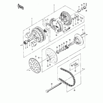 REAR HUB/BRAKE/CHAIN