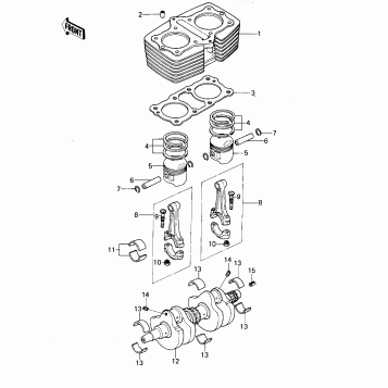 CYLINDER/PISTONS/CRANKSHAFT
