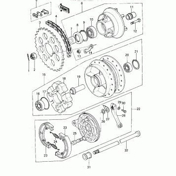 REAR HUB/BRAKE/CHAIN