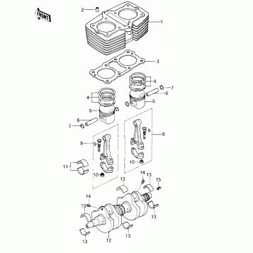 CYLINDER/PISTONS/CRANKSHAFT