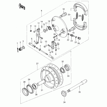 FRONT HUB/BRAKE