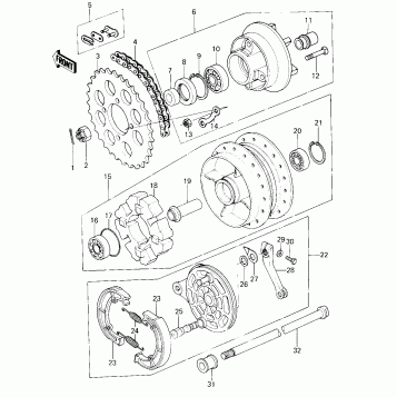 REAR HUB/BRAKE/CHAIN