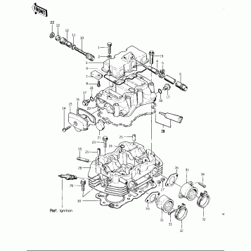 CYLINDER HEAD/COVERS ('74 -'75 KZ400/KZ4