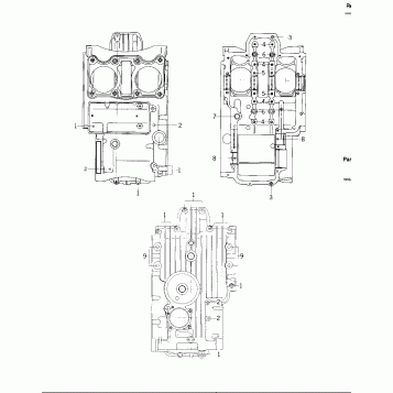 CRANKCASE BOLT & STUD PATTERN ('74 -'75
