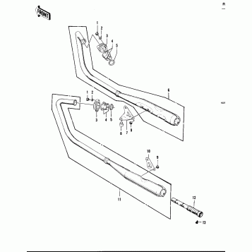 MUFFLERS ('74 -'75 KZ400/KZ400D)