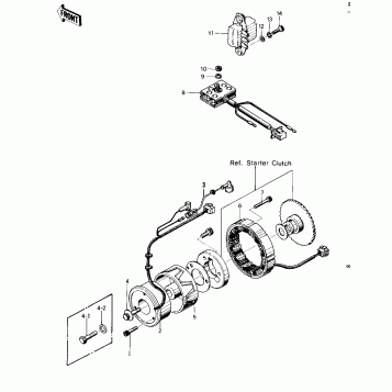 GENERATOR/REGULATOR/RECTIFIER ('74 -'75