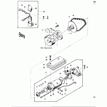 STARTER MOTOR/STARTER CLUTCH ('74 -'75 K