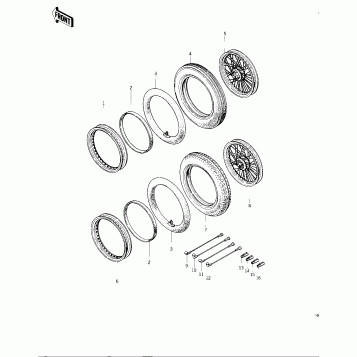 WHEELS/TIRES ('74 -'75 KZ400/KZ400D)