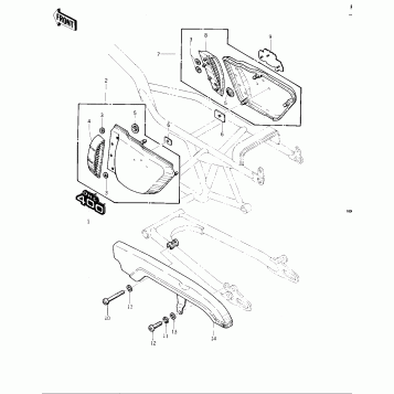 SIDE COVERS/CHAIN COVER ('74 -'75 KZ400/
