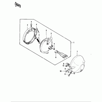 HEADLIGHT ('74 -'75 KZ400/KZ400D)