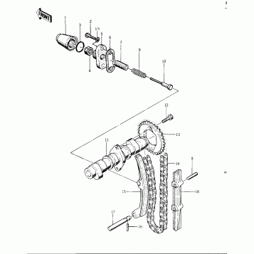 CAMSHAFT/CHAIN/TENSIONER ('76 -'77 KZ400