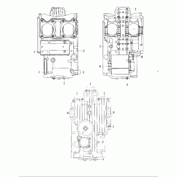 CRANKCASE BOLT & STUD PATTERN ('76 -'77