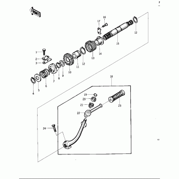 KICKSTARTER MECHANISM ('76 -'77 KZ400 -