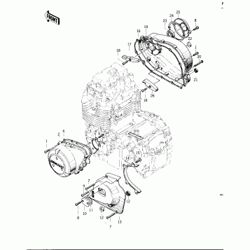 ENGINE COVERS ('76 -'77 KZ400 - D3/D4)